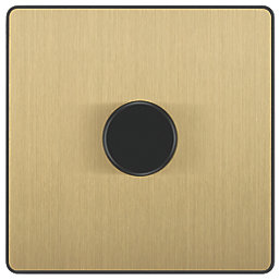 British General Evolve 1-Gang 2-Way LED Dimmer Switch  Satin Brass with Black Inserts