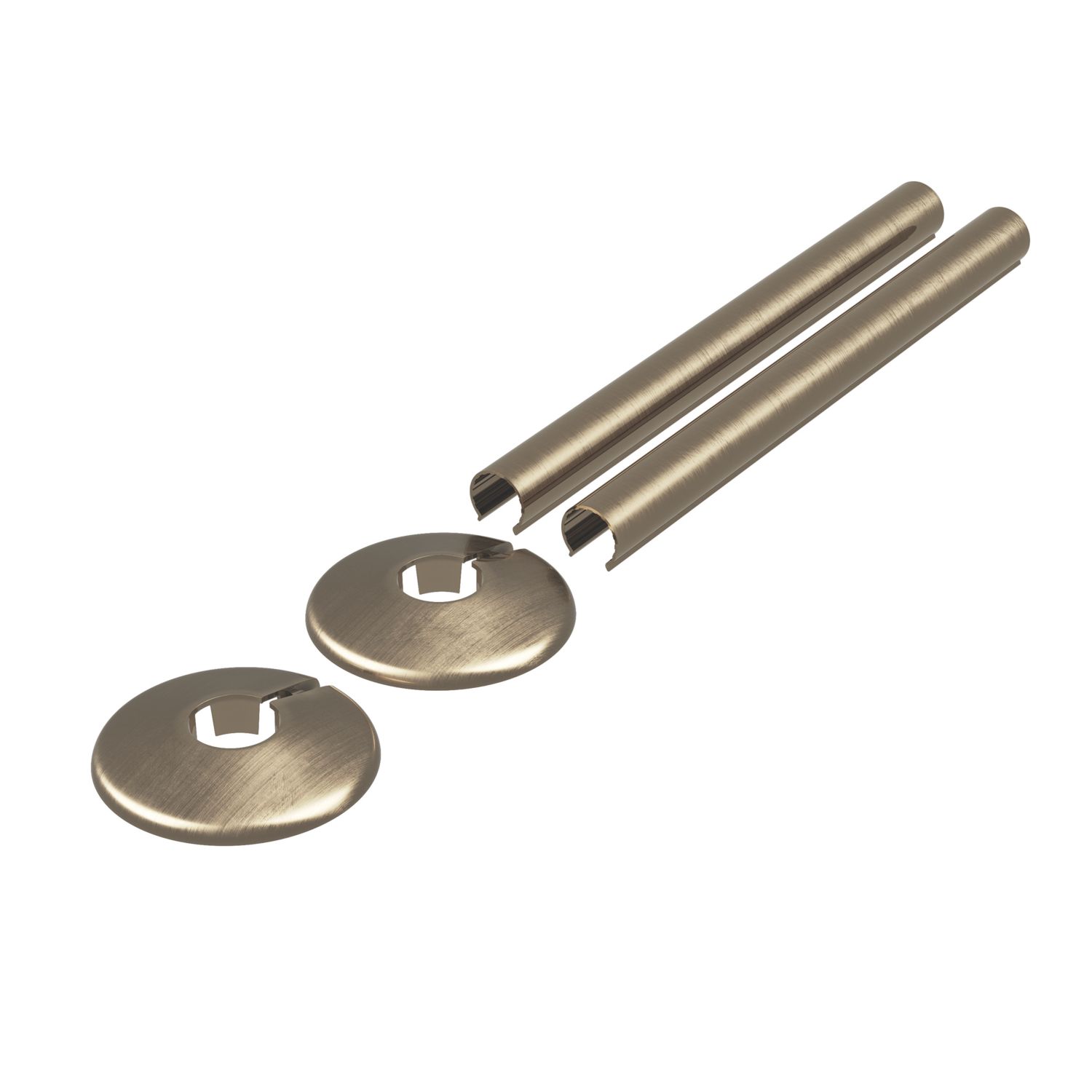 ETAL Enzo Radiator Pipe Covers and Collars Set Antique Brass 16mm x 200mm 4 Pieces (312YU)