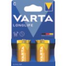 Varta Longlife C 1.5V Alkaline Batteries 2 Pack