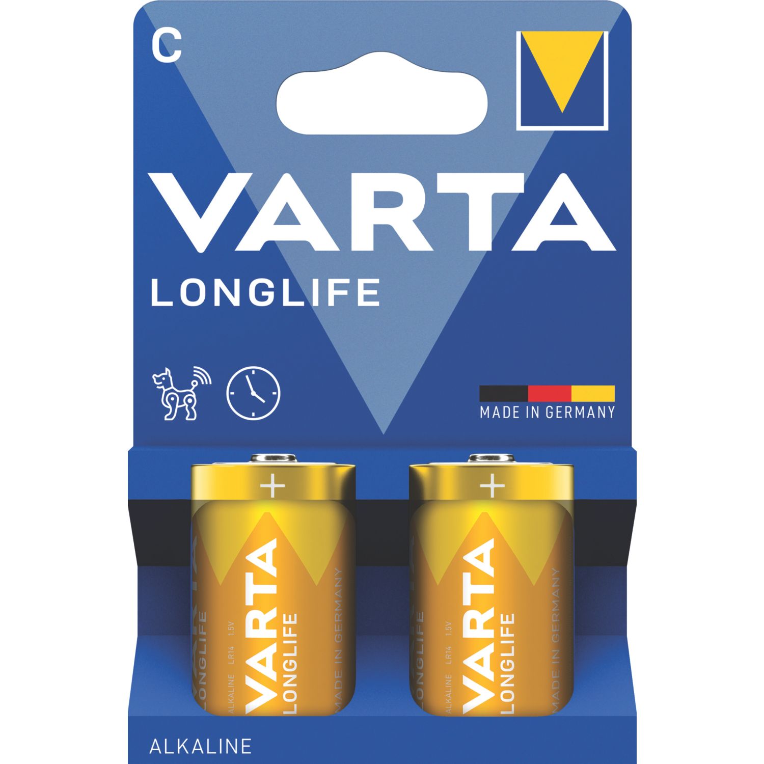 Varta Longlife C 1.5V Alkaline Batteries 2 Pack (312YW)