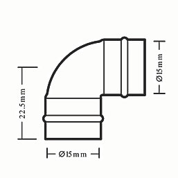 Flomasta  Copper Solder Ring Equal 90° Elbows 15mm 2 Pack