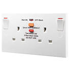 British General 900 Series 13A 2-Gang SP Switched Passive RCD Socket White