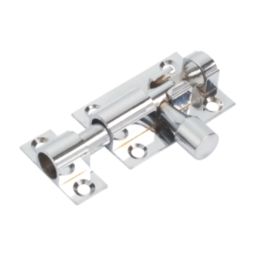 Straight Door Bolt Polished Chrome 38mm