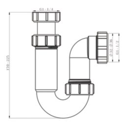 Flomasta Adjustable Height 32mm Basin P Trap
