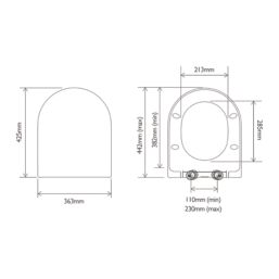 Brixton Soft-Close Wrapover Toilet Seat Thermoset Plastic White