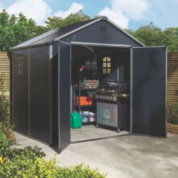 Rowlinson Airevale 7' 6" x 6' (Nominal) Apex Plastic Storage Shed Dark Grey