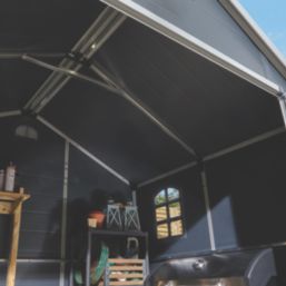 Rowlinson Airevale 7' 6" x 6' (Nominal) Apex Plastic Storage Shed Dark Grey