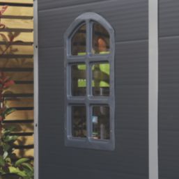 Rowlinson Airevale 7' 6" x 6' (Nominal) Apex Plastic Storage Shed Dark Grey