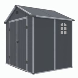 Rowlinson Airevale 7' 6" x 6' (Nominal) Apex Plastic Storage Shed Dark Grey