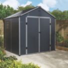 Rowlinson Airevale 7' 6" x 6' (Nominal) Apex Plastic Storage Shed Dark Grey