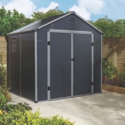Rowlinson Airevale 7' 6" x 6' (Nominal) Apex Plastic Storage Shed Dark Grey