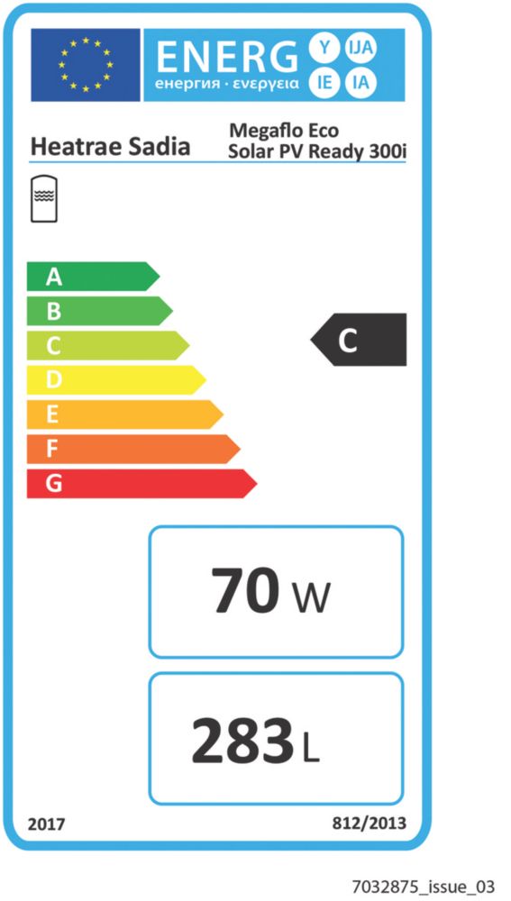 Heatrae Sadia Megaflo Eco Solar PV Ready Indirect Unvented Unvented Hot  Water Cylinder 300Ltr 2 x 3kW - Screwfix