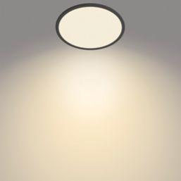 Philips SuperSlim LED Ceiling Light IP44 Black 18W 1500lm