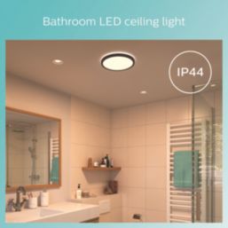 Philips SuperSlim LED Ceiling Light IP44 Black 18W 1500lm