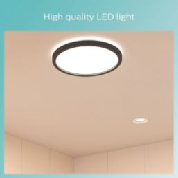 Philips SuperSlim LED Ceiling Light IP44 Black 18W 1500lm
