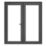 Crystal  Anthracite Grey Double-Glazed uPVC French Door Set 2090mm x 1690mm