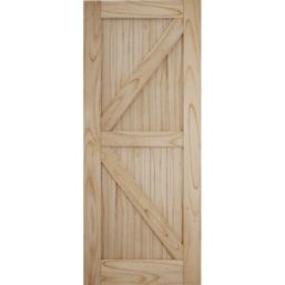 Jeld-Wen Grange Unfinished Mindi Oak Wooden Cottage Internal Sliding Barn Door 2073 x 862mm