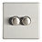 Contactum Lyric 2-Gang 2-Way LED Dimmer Switch  Brushed Steel