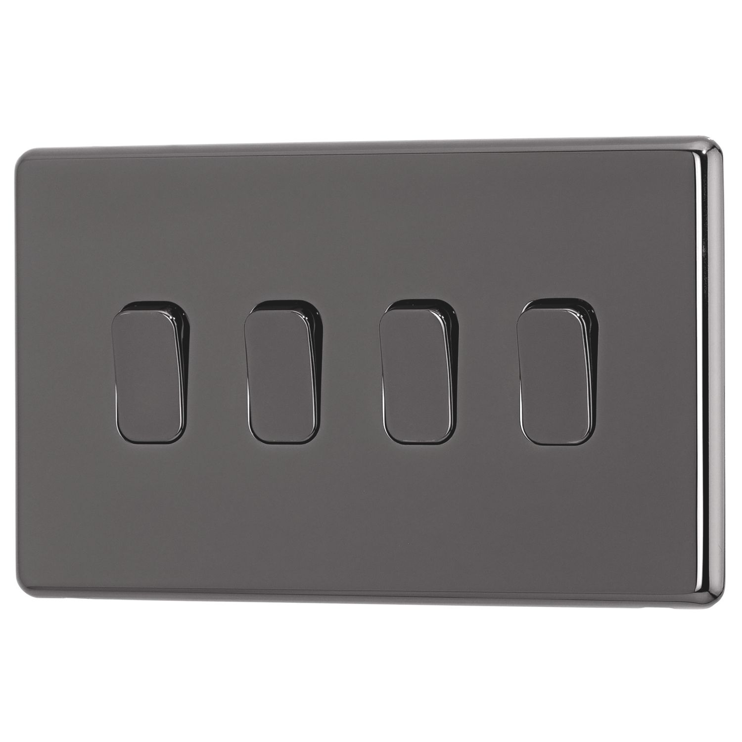 Arlec 10A 4-Gang 2-Way Light Switch Black Nickel (313RU)