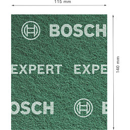 Bosch Expert N880 180-Grit Multi-Material General Purpose Fleece Pads 140mm x 115mm Green 2 Pack