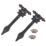 GateMate Black Straight Ornamental Tee Hinges 125mm x 9" x 225mm 2 Pack