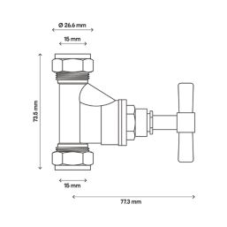 Flomasta Brass Stopcock 15mm