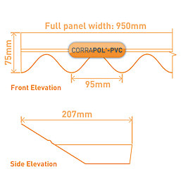 Corrapol  PVC Corrugated Wall Flashing Clear 220 x 0.8mm x 950mm