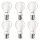 Philips  B22 A60 LED Light Bulb  470lm 4.9W 6 Pack
