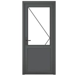 Crystal  1-Panel 1-Clear Light Right-Handed Anthracite Grey uPVC Back Door 2090mm x 890mm