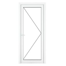 Crystal  Fully Glazed 1-Clear Light Right-Handed White uPVC Back Door 2090mm x 890mm