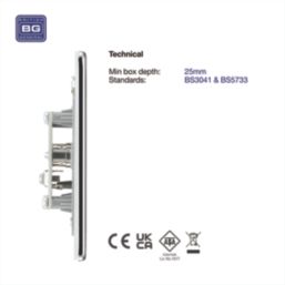 LAP  1-Gang Coaxial TV Socket Polished Chrome