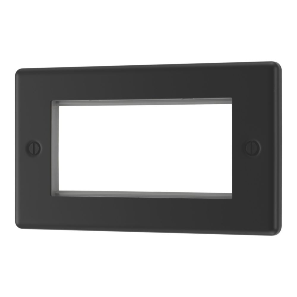 LAP 4-Module Modular Faceplate Matt Black - Screwfix