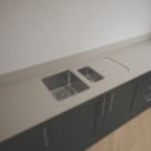 Metis  Brown Fleck Kitchen Worktop with 1.5 Bowl Stainless Steel Sink 3050mm x 620mm x 15mm