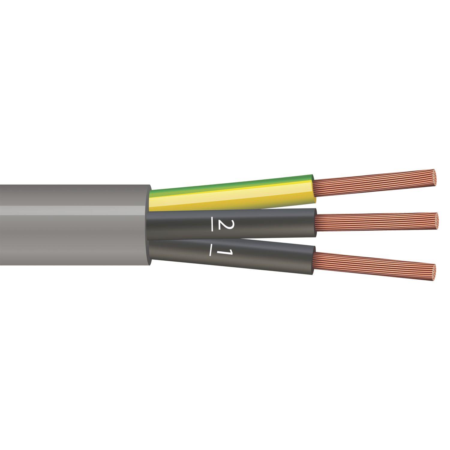 Time 3-Core YY Grey 1.5mm² Unscreened Control Cable 1m Coil (314PY)