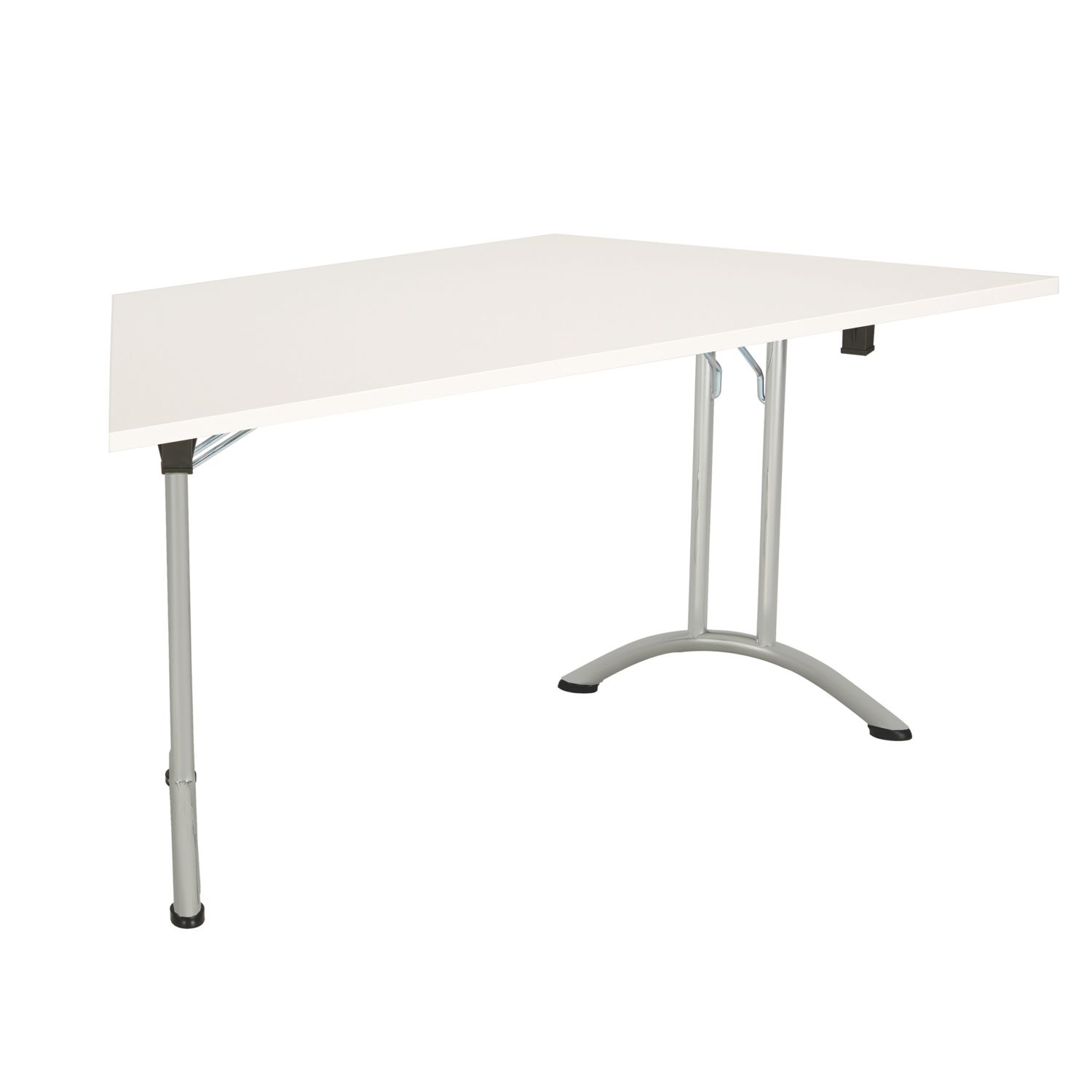TC Group One Union Trapezoidal Folding Table White/Silver 1600mm x 800mm (314TT)