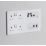 Knightsbridge SFR298MW 13A 4-Gang DP Combination Plate Matt White with White Inserts