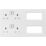 Knightsbridge SFR298MW 13A 4-Gang DP Combination Plate Matt White with White Inserts