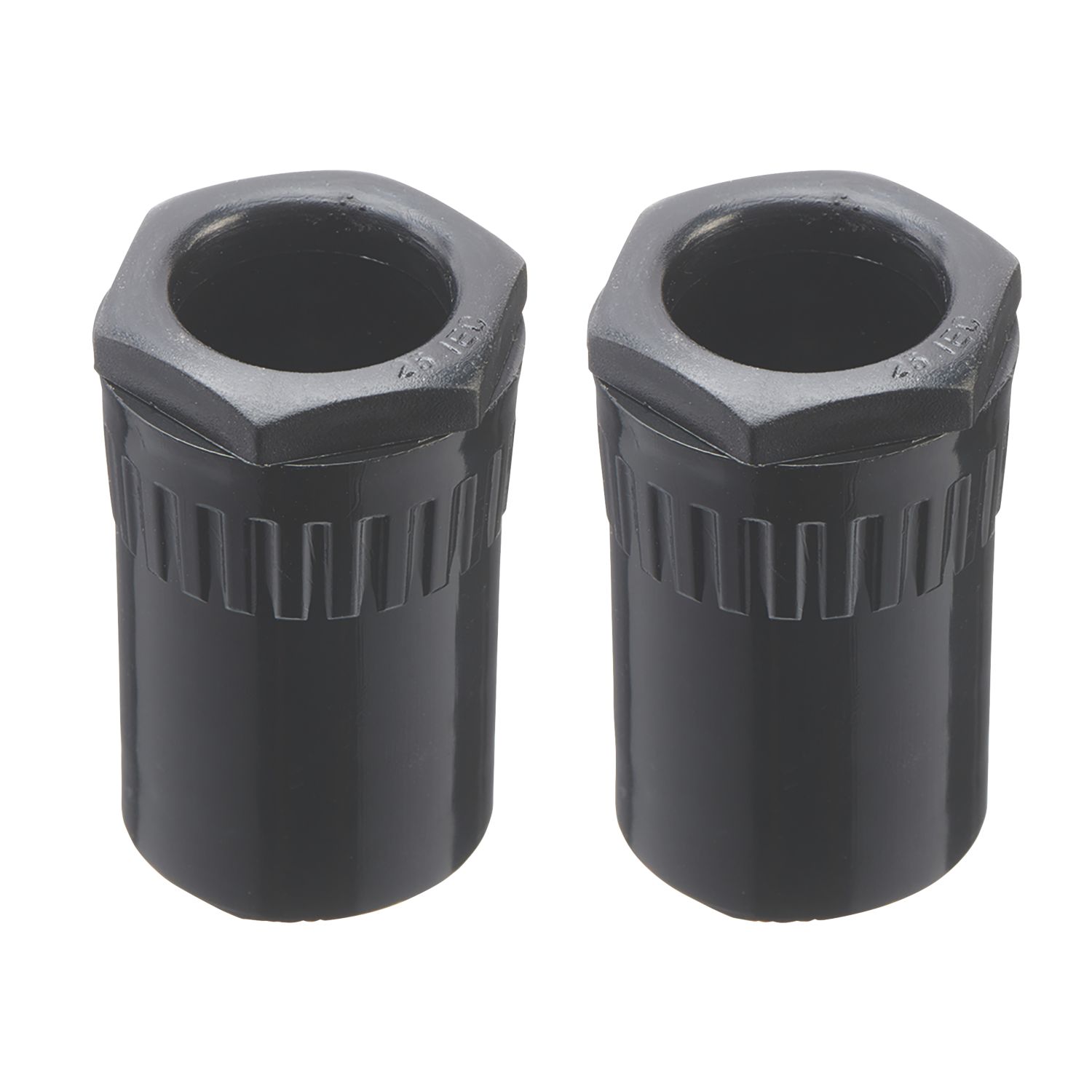 Deta TTE Female Conduit Adaptors 25mm Black 2 Pack (314VT)
