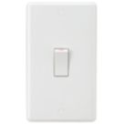 Knightsbridge Curved Edge 45A 2-Gang DP Cooker Switch White