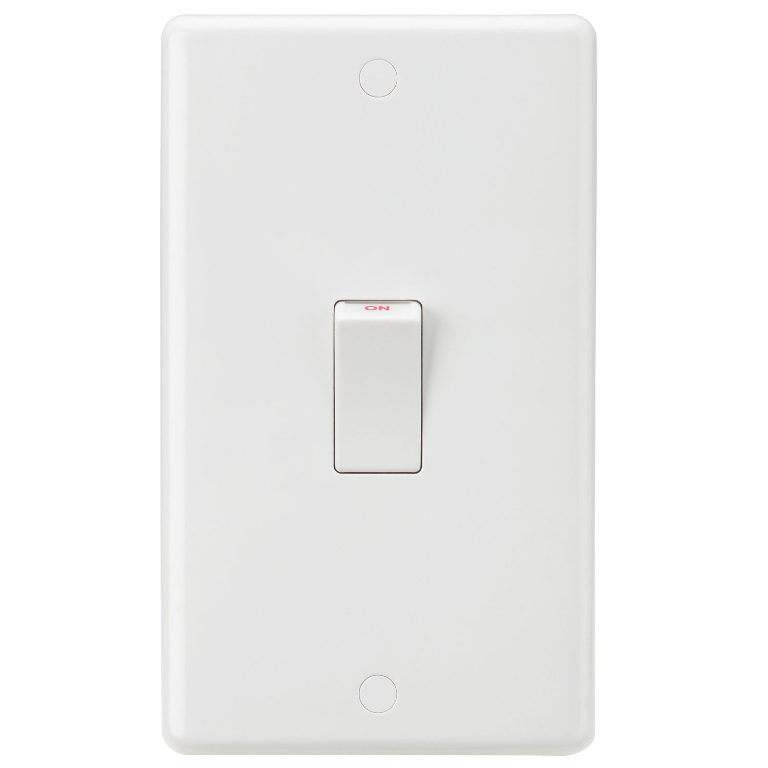Knightsbridge Curved Edge 45A 2-Gang DP Cooker Switch White (314YA)