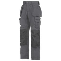 Snickers Rip Stop Floorlayer Trousers Grey / Black 33" W 32" L