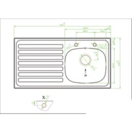 Essentials  1 Bowl Stainless Steel Kitchen Sink & LH Drainer  940mm x 490mm