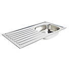 1 Bowl Stainless Steel Kitchen Sink & LH Drainer  940mm x 490mm