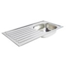 1 Bowl Stainless Steel Kitchen Sink & LH Drainer  940mm x 490mm
