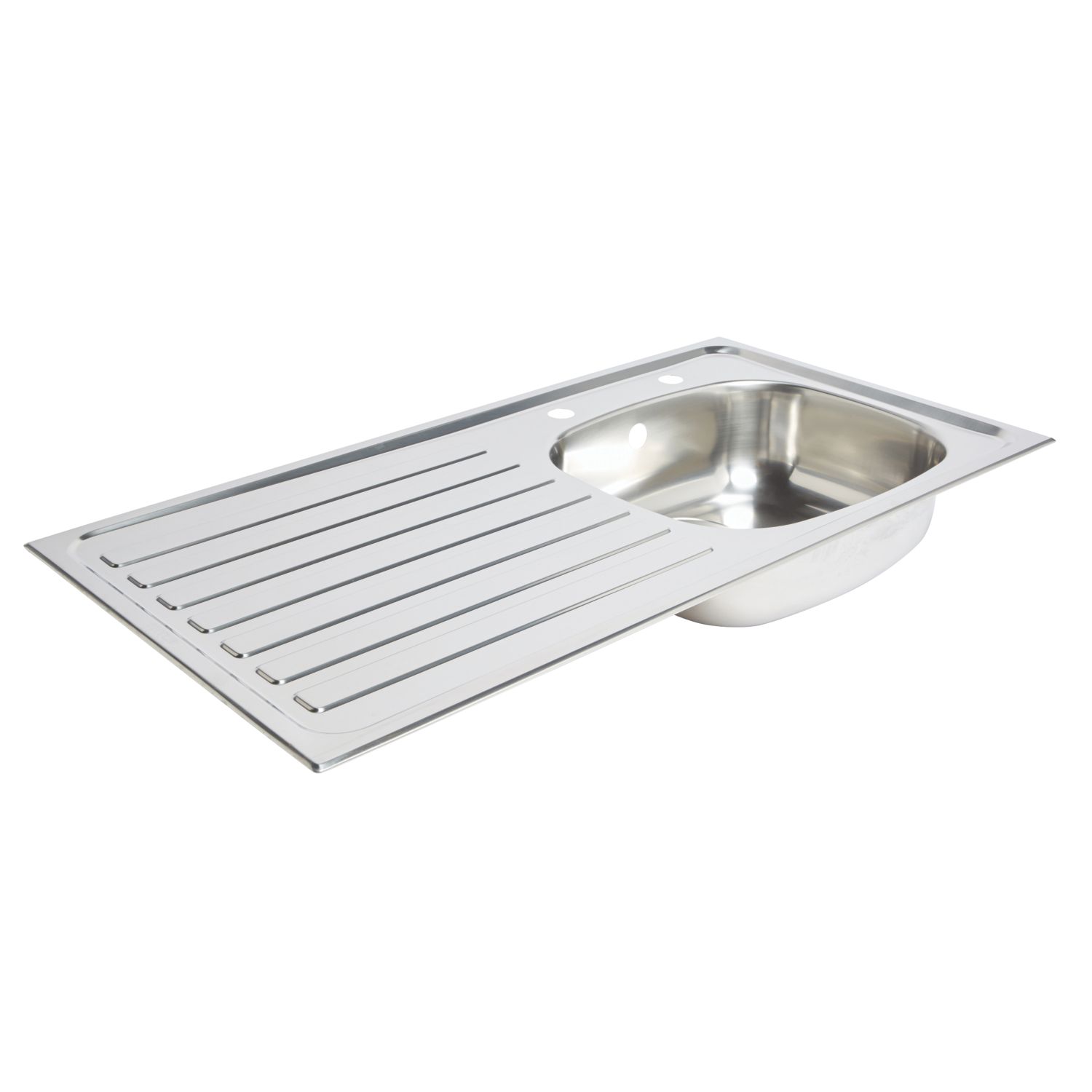 Essentials 1 Bowl Stainless Steel Kitchen Sink & LH Drainer 940mm x 490mm (3151K)