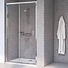Aqualux Edge 8 Semi-Frameless Rectangular Sliding Shower Door Polished Silver 1000mm x 2000mm