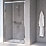 Aqualux Edge 8 Semi-Frameless Rectangular Sliding Shower Door Polished Silver 1000mm x 2000mm