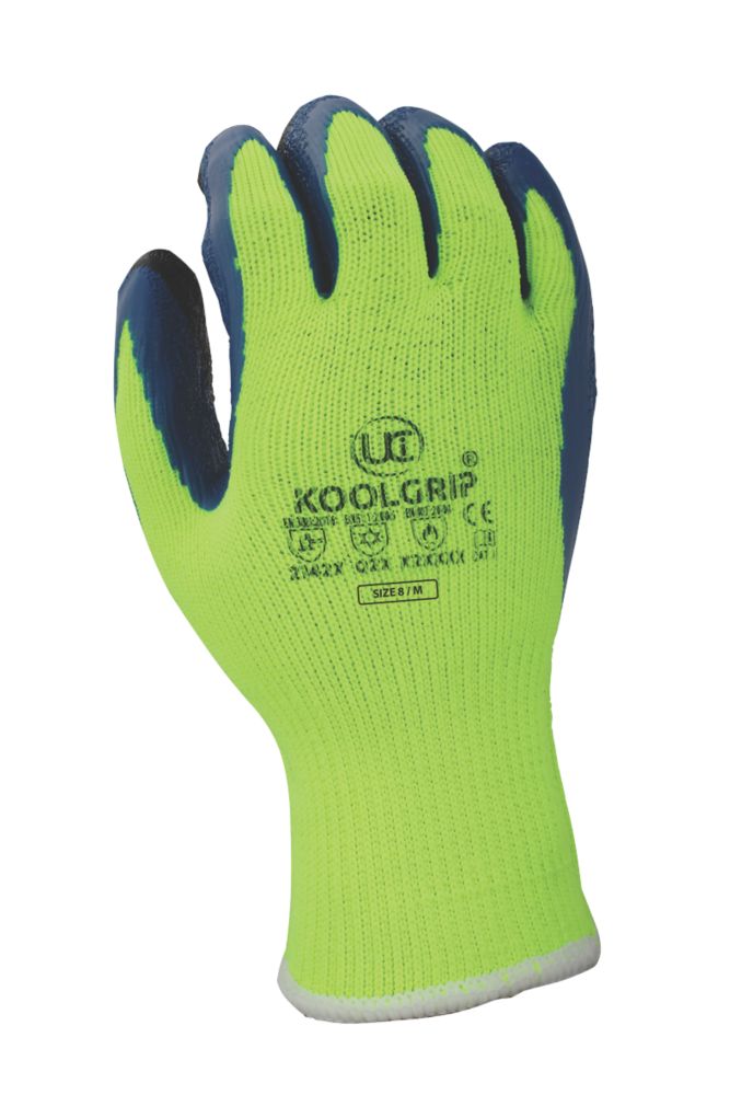  COOLJOB Fleece Lined Winter Work Gloves, Thermal Warm Freezer  Gloves, 100% Recycled Polyester Base, Cold Weather Gloves with Non Slip  Grip, Thick Windproof Gloves, 1 Pair, Large, Green : Tools