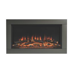 Be Modern Avella Black Nickel Remote Control Wall-Mounted Electric Inset Fire 860mm x 165mm x 491mm