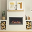 Be Modern Avella Black Nickel Remote Control Wall-Mounted Electric Inset Fire 860mm x 165mm x 491mm